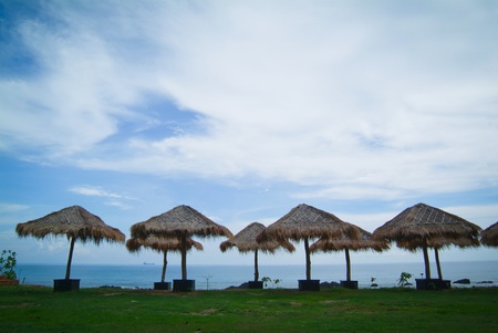 Hut on the Beachの写真素材