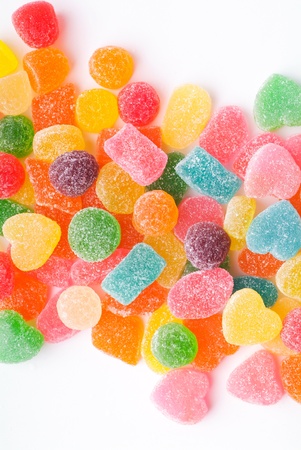 candy fruit on a white backgroundの写真素材