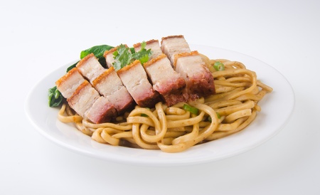 pork noodle  BBQ pork noodleの写真素材