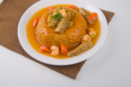 home style bean curd, chinese tofu cuisineの写真素材