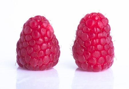 raspberry isolated on white backgroundの写真素材