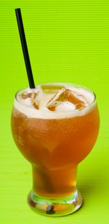tea ice, iced tea with ice cubes on backgroundの写真素材