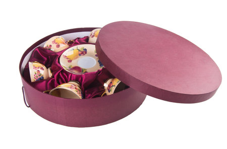 Ceramics tea cup set on the backgroundの写真素材