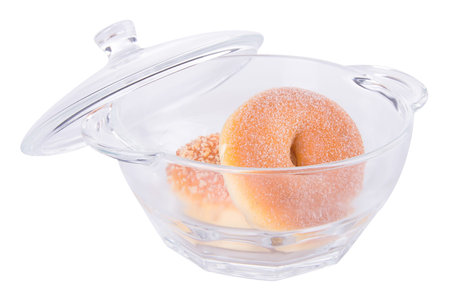 glass bowl with food on the backgroundの写真素材