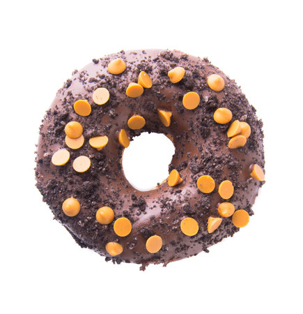 donut. chocolate donuts on backgroundの写真素材