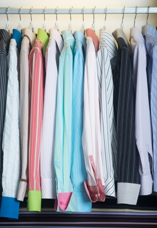 man shirts. man shirts on hangersの写真素材