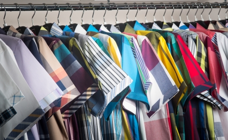 man shirts. man shirts on hangersの写真素材