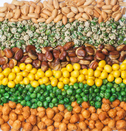 Nuts Mixed on white backgroundの写真素材