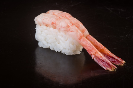 japanese cuisine. sushi shrimp on backgroundの写真素材