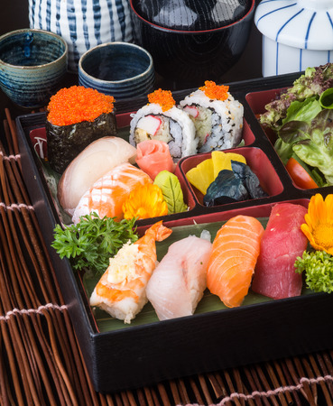 japanese cuisine. sushi on backgroundの写真素材