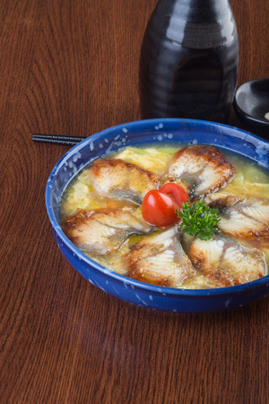 japanese cuisine. unagi or eel on backgroundの写真素材