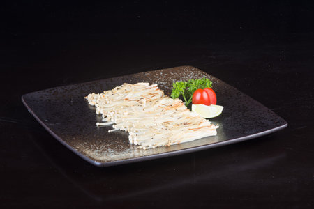 japanese cuisine. grill mushroom on background