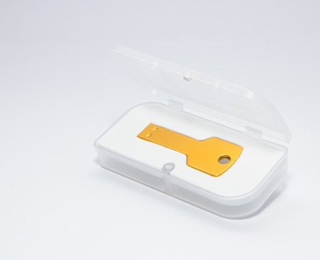 pen drive on the white backgroundの写真素材
