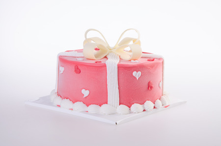 cake, Ice-cream cake on white backgroundの写真素材