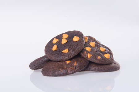 cookies. Chocolate chips cookies on backgroundの写真素材