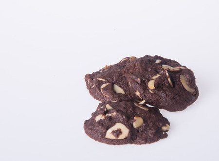 cookies. Almonds chocolate chips cookies on backgroundの写真素材