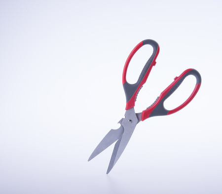 scissors or kitchen scissors on a backgroundの写真素材