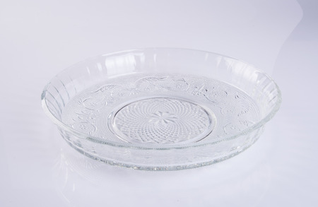 glass plate or crystal glass plate on backgroundの写真素材