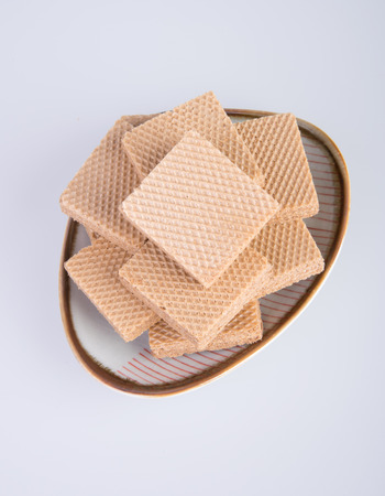 wafer or wafer biscuit on the backgroundの写真素材