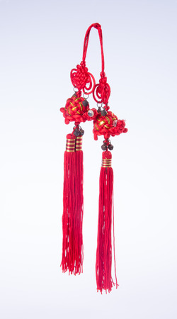chinese knot or Lucky knot for chinese new year decoration on backgroundの写真素材