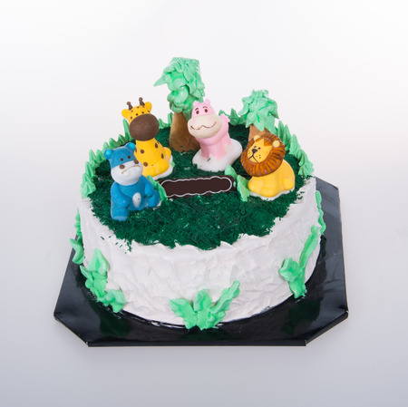 cake or ice cream cake on a backgroundの写真素材