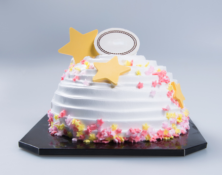 cake or birthday cake on a backgroundの写真素材