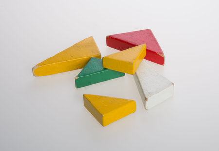 Toy or Children's wooden blocks on background