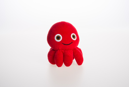 toy or octopus soft toy on the backgroundの写真素材