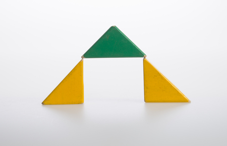 Toy or Children's wooden blocks on backgroundの写真素材