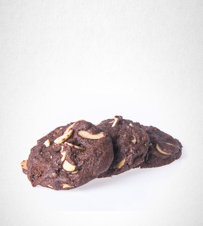 Cookies or Almonds chocolate cookies on backgroundの写真素材