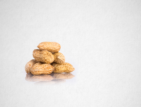 nuts on the white isolated backgroundの写真素材