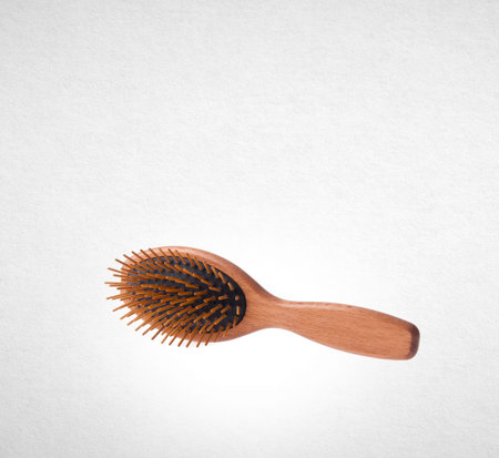 Wooden Hairbrush on a background