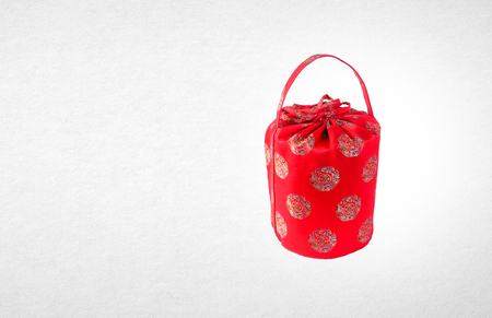 bag or chinese red bag on a backgroundの写真素材