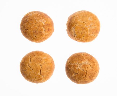 Peanut cookies or Chinese traditional peanut cookies on a backgroundの写真素材