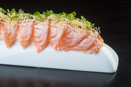 japanese cuisine. sashimi on backgroundの写真素材