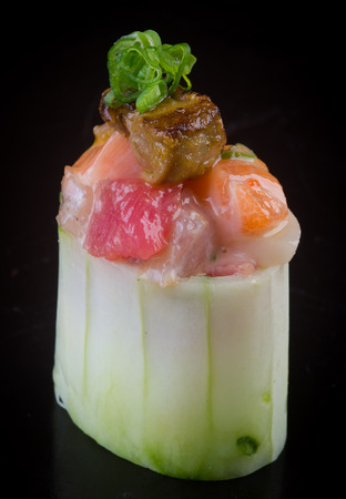 japanese cuisine. sushi on backgroundの写真素材