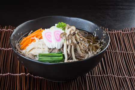 japanese cuisine. udon on backgroundの写真素材