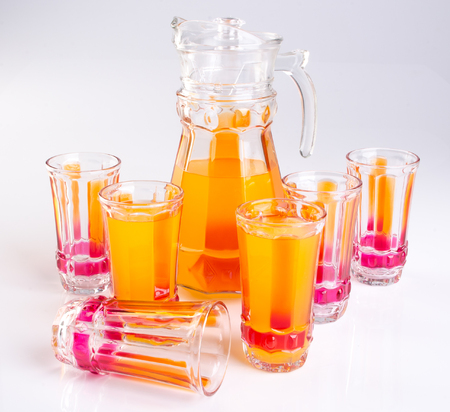orange juice on the backgroundの写真素材