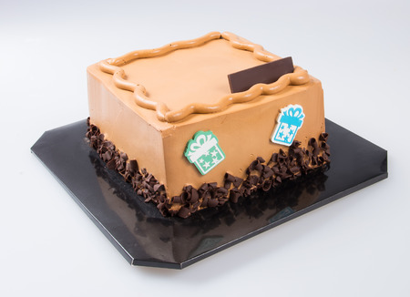 cake or chocolate cake on a backgroundの写真素材