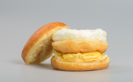 burger or egg burger on a backgroundの写真素材