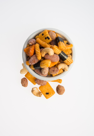 nuts or mix peanuts on a backgroundの写真素材