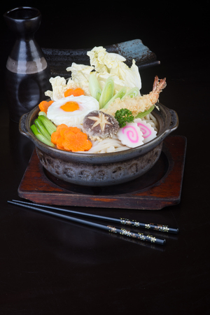 japanese cuisine. udon on backgroundの写真素材