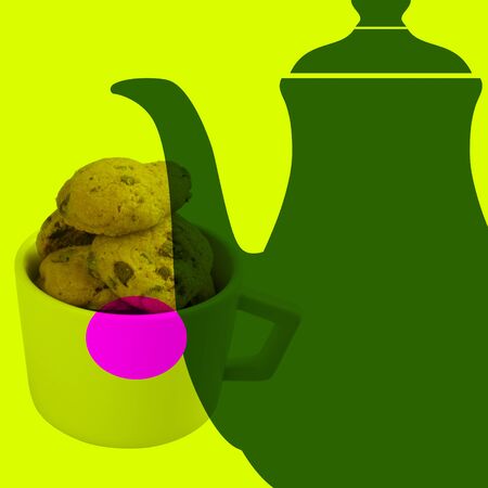 Cookies or Chocolate chips cookies with concept designの写真素材