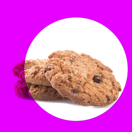 Cookies or Chocolate chips cookies with concept designの写真素材