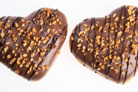 Donut or Heart Shaped Donut on a background newの写真素材