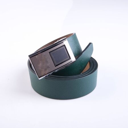belt or green colour belts on background newの写真素材
