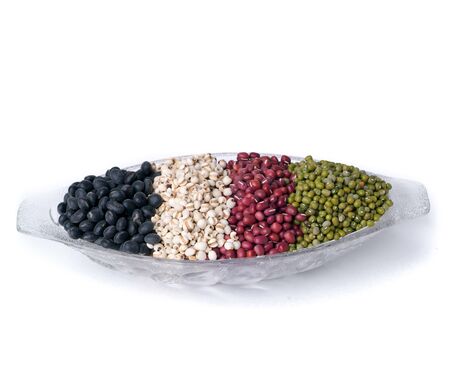 beans or mix red beans or green beans and black beans on a background newの写真素材