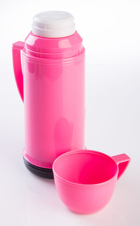 Thermo or Plastic flask on background newの写真素材