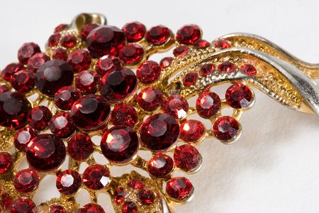 Macro of Jewelry made of Red Crystalsの写真素材