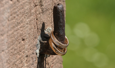 Stylishly arranged at the medieval door oarsの写真素材